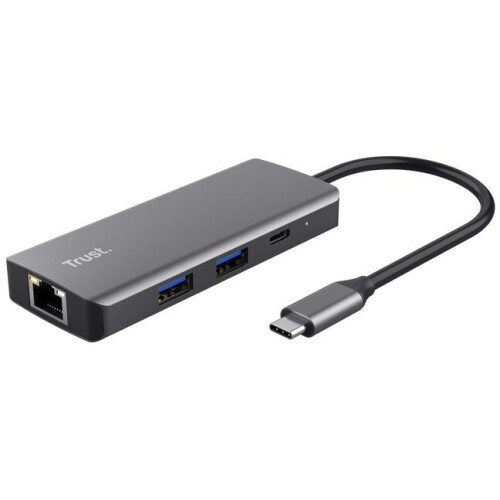 Trust Dalyx - USB-C Hub - 6-in-1 met HDMI 4K 60Hz en Gigabit ethernet - Zilver Tweedehands