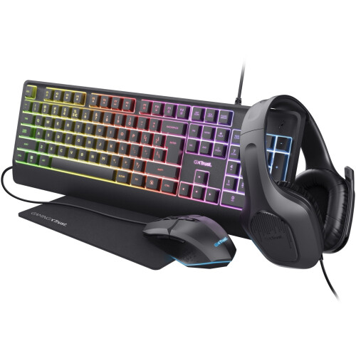 Trust GXT 792 Quadrox - Toetsenbord - Draad - Azerty BE - FullSize Tweedehands