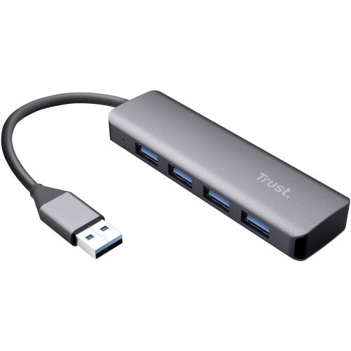 Trust Halyx - Aluminium 4-Port USB 3.2 Hub - 4x USB-A 5 Gbps - Grijs Tweedehands