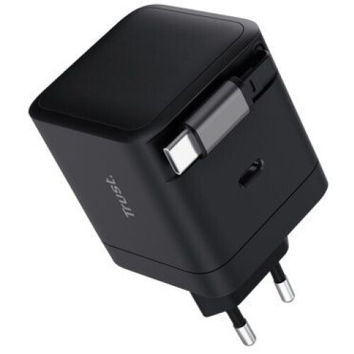 Trust Maxo - Intrekbare USB-C-PD-oplader 65W - Ingebouwde USB-C-kabel Tweedehands
