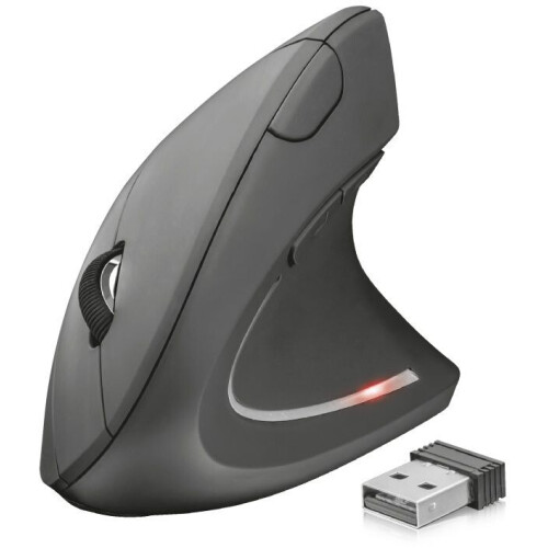 Trust Verto - Draadloze Ergonomische Muis - 1600 DPI - Zwart
