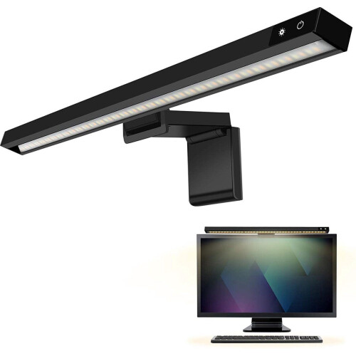 TULITE Monitor lamp - LED Bureaulamp met klem - Dimbaar - USB - Zwart Tweedehands