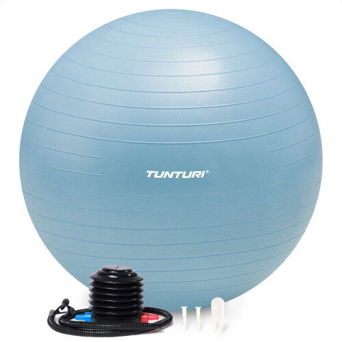 Tunturi Anti Burst Fitnessbal 65 cm - Yoga bal - 220 kg gebruikersgewicht - Lichtblauw