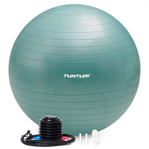 Tunturi Anti Burst Fitnessbal - Yoga bal 55 cm - Max 220 kg - Incl Pomp - Petrol
