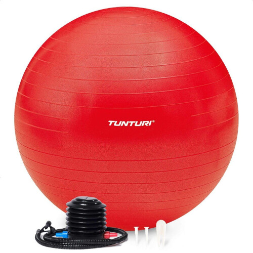 Tunturi Anti Burst Fitnessbal - Yoga bal 65 cm - 220 kg gebruikersgewicht - Rood