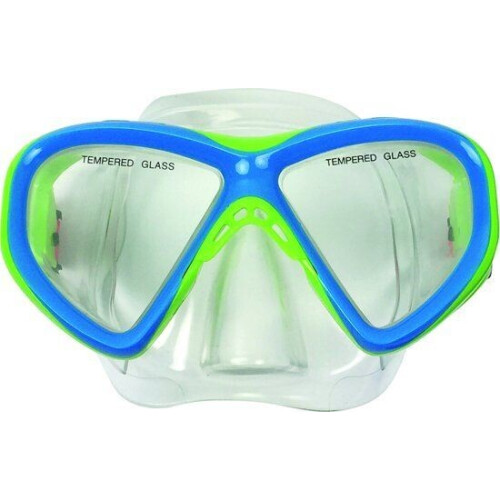 Tunturi Duikbril Junior - Duikbril - Flexibel siliter materiaal - Groen/Blauw Tweedehands