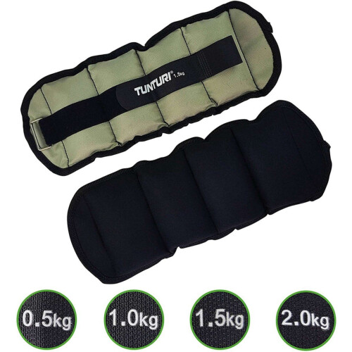 Tunturi Enkelgewichten en Polsgewichten - 2 x 1,5 kg - Grijs (2 stuks) Tweedehands