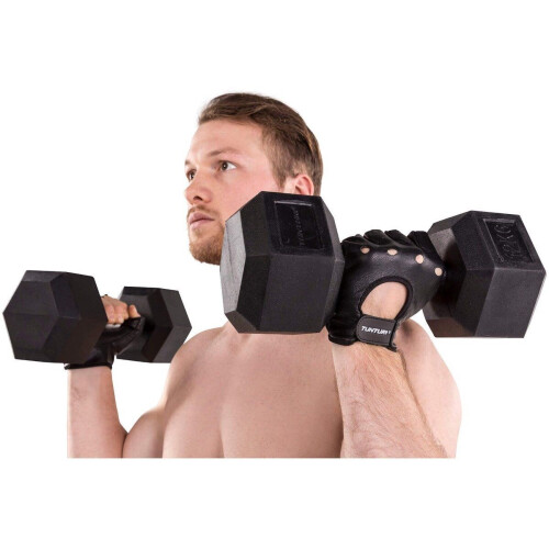 Tunturi Fitness Gloves - Gewichthefhandschoenen - Bescherming tegen blaren en eelt - Zwart Tweedehands