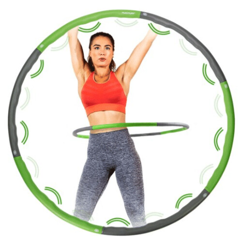 Tunturi Fitness Hoelahoep - Fitness hoepel - 1,8 kg - Groen/Grijs - Incl. gratis fitness app Tweedehands