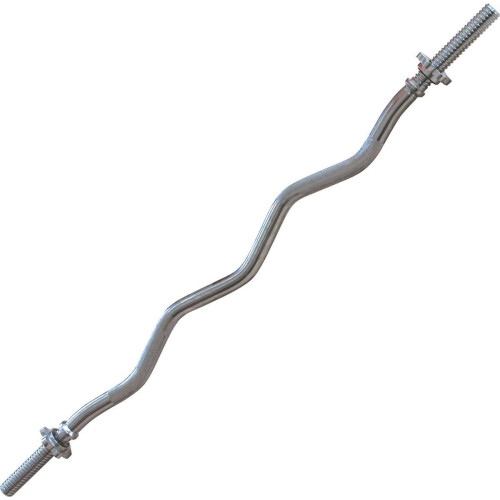 Tunturi Halterstang - Curlstang - 120 cm - 30 mm - Schroefsluiting - Chroom