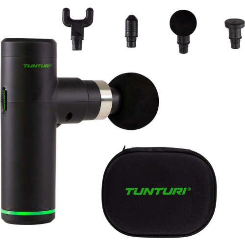 Tunturi MG30 - Massage Gun Mini - Oplaadbaar met 4 opzetstukken - Zwart