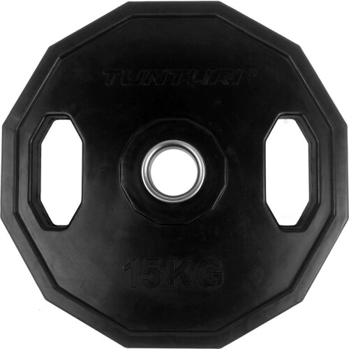 Tunturi Olympische Halterschijf - Halter gewicht 15 kg - Rubber - Incl. gratis fitness app