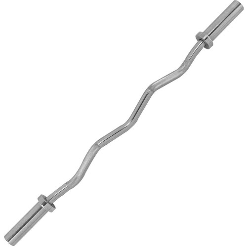 Tunturi Olympische Halterstang - Curl - Ø 50 mm - Zilver - Incl. gratis fitness app Tweedehands