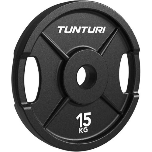 Tunturi Platinum - Gietijzeren Halterschijf - 15 kg - Dubbele handgrepen