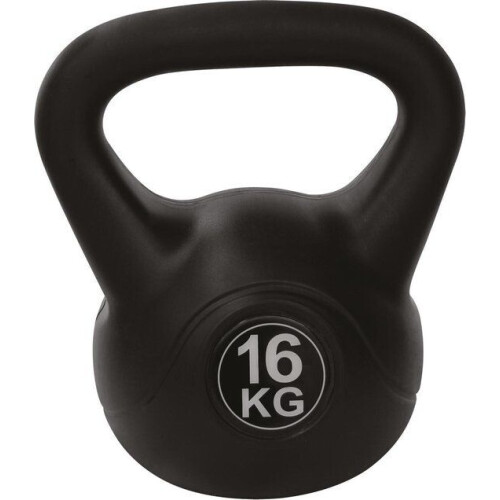 Tunturi PVC Kettle Bell - Kettlebell 16 kg - Gratis fitness app - Zwart