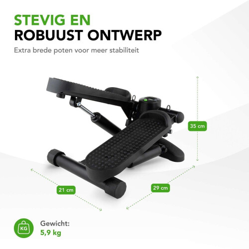 Tunturi Stepper - Stepper Fitness - Display Weerstandsbanden - Zwart
