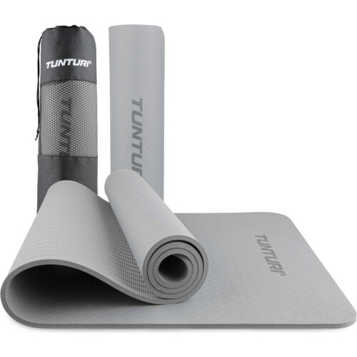 Tunturi Yoga Mat 8mm - Extra dikke fitnessmat - Antislip en ecologisch - Grijs Tweedehands