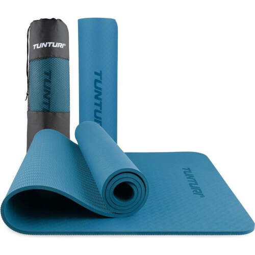 Tunturi Yoga Mat 8mm - Extra dikke fitnessmat - Antislip - Petrol Blauw