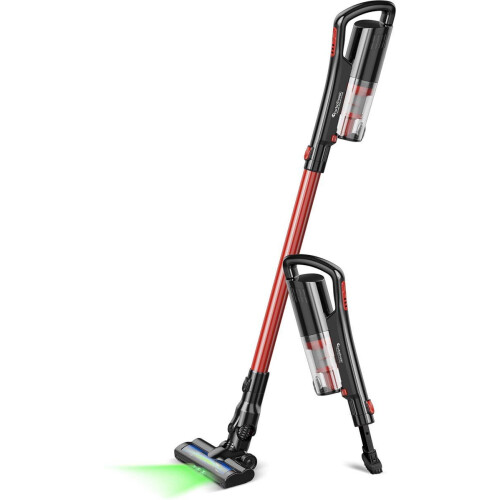 TurboTronic LZ6 - Draadloze stofzuiger met laserverlichting - Rood