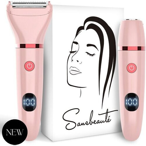 Tweedekans 2-in-1 Ladyshave met Display - Gezicht - Oksels - Benen - Bikinilijn - Sansbeauté® - Scheerapparaat Vrouw - Gezichtsontharing Dames - Trimmer Vrouw - Ladyshaves Bikini - USB Oplaadbaar