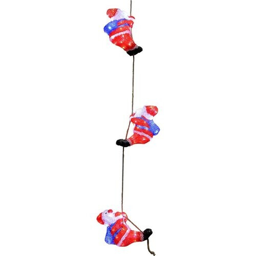 Tweedekans 3x Deuba Kerstfiguur Kerstman – LED Acryl 30cm –Wit Licht Tweedehands