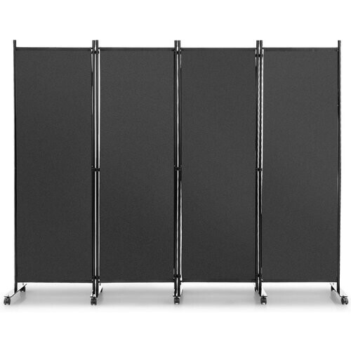 Tweedekans 4-Delige Opvouwbare Ruimteverdeler met Wieltjes – 225 x 173 cm – Grijs – Inkijkbescherming en Scheidingswand Tweedehands