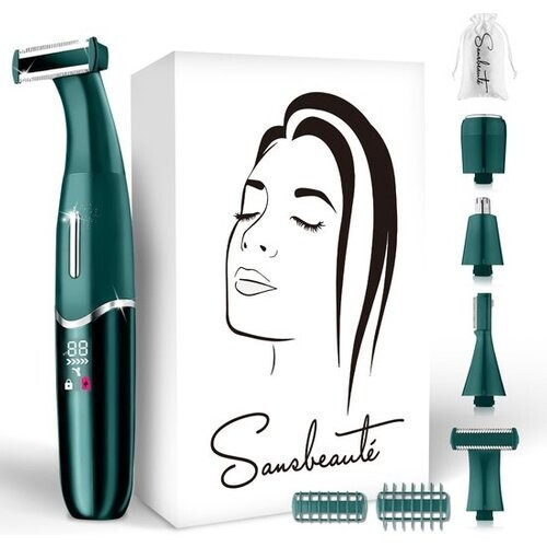 Tweedekans 4-in-1 Bikinitrimmer + Travel Bag - Sansbeauté® - Gezicht - Oksels - Benen - Bikinilijn - Wenkbrauw Trimmer - Gezichtsontharing Dames - Intieme Zone - Ladyshaves Bikini - Ontharingsapparaat Electrisch