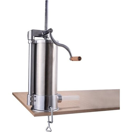Tweedekans 5 kg Manuele RVS Worstenvuller met Tafelklem en 6 Vulbuizen Tweedehands