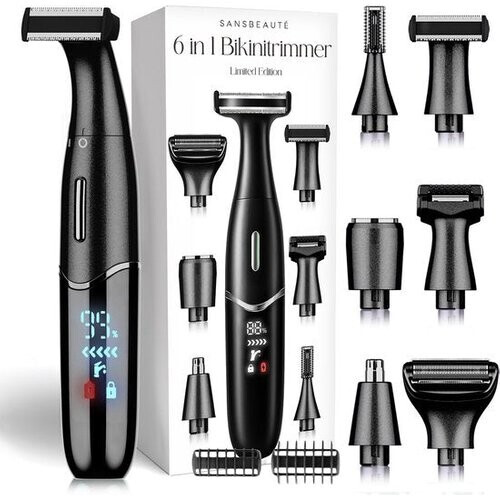 Tweedekans 6-in-1 Bikinitrimmer - Sansbeauté® - Gezicht - Oksels - Benen - Bikinilijn - Wenkbrauw Trimmer - Gezichtsontharing Dames - Intieme Zone - Ladyshaves Bikini - Ontharingsapparaat Electrisch Tweedehands