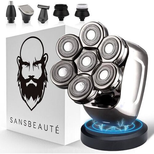 Tweedekans 6-in-1 Scheerapparaat Mannen – Trimmer - Tondeuse - Sansbeauté® SkullSharp PRO - Electric Face & Head Shaver - Skull Shaver - Hoofd Kaal Scheren – Nat & Droog - Draadloos Opladen - Elektrisch Tweedehands