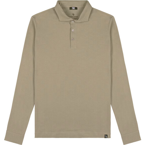 Tweedekans 7Square Skyr Polo Long Sleeve - Beach Sand - Maat L - Comfortabele katoenmix Tweedehands