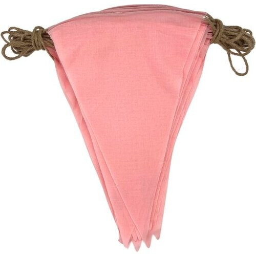 Tweedekans a sunny day vlaggenlijn stof - roze stoffen vlaggenlijn - babyshower meisje - geboorte meisje - gender reveal - stoffen slinger - vlaggenlijn 10 meter - 100% katoen - vlaggenlijn roze - babyshower decoratie - verjaardag decoratie - cadeau tip Tweedehands