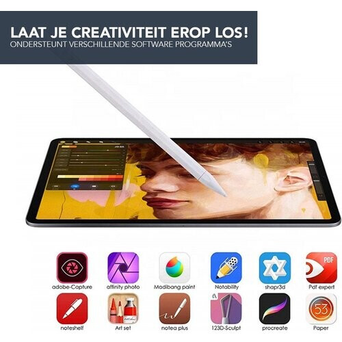 Tweedekans Achaté Stylus Pen Pro - Universele Stylus - Met Handdetectie - Wit Tweedehands