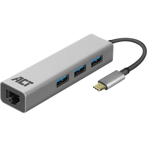 Tweedekans ACT USB-C 3-poorts hub met ethernet Tweedehands