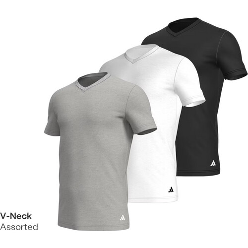 Tweedekans Adidas Basic T-Shirt 3x maat L Assorted 4AM012-908-L V-hals - 3PK Adidas Tweedehands