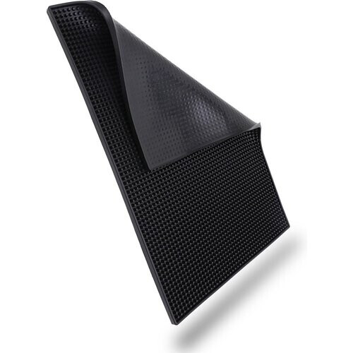 Tweedekans Aerend® Multifunctionele Afdruipmat – Horeca Barmat – Camper Vaatwas & Aanrecht Mat – Zwart Rubber Antislip - 30x45 CM Tweedehands