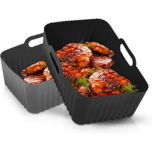 Tweedekans Airfryer bakjes siliconen - 2 stuks - Heteluchtfriteuse - Accessoires - Bakpapier - Geschikt voor XXL Philips, Ninja, Inventum - Mand - Veilig materiaal - Luft Tweedehands