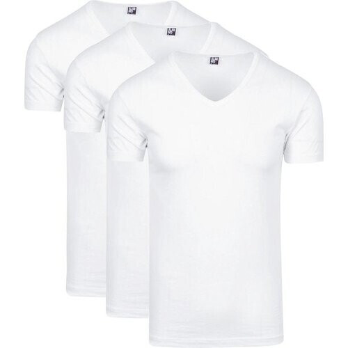 Tweedekans Alan Red Oklahoma T-shirt Stretch - V-hals - Wit - Maat XXL - 93% katoen Tweedehands