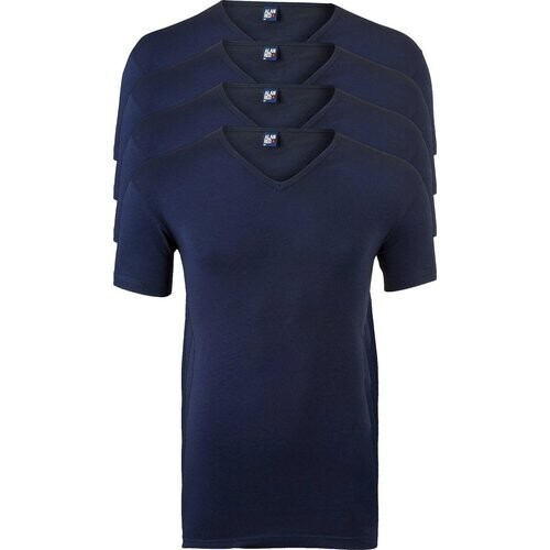 Tweedekans ALAN RED T-shirts Oklahoma (4-pack) - V-hals Stretch - Maat S - Navy Tweedehands