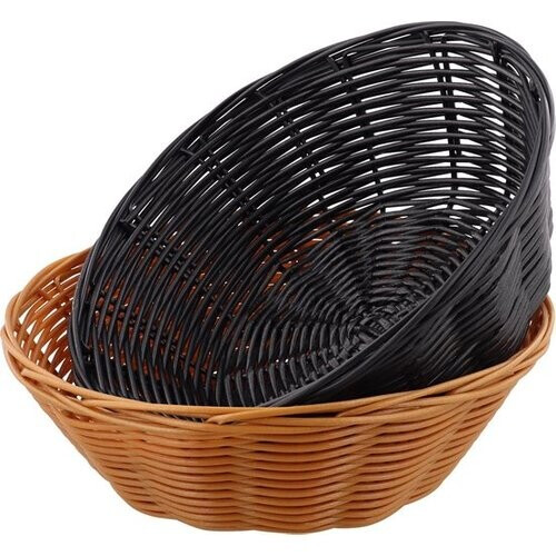 Tweedekans alpina Broodmandjes - 2 Stuks - Rieten Mandje - Bruin en Zwart Tweedehands