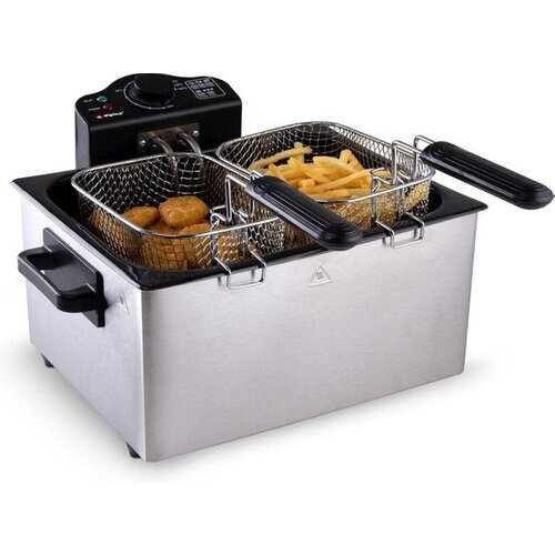 Tweedekans alpina Dubbele Friteuse - Frituurpan 5 Liter - 3 Frituurmanden - 2000W - RVS Tweedehands