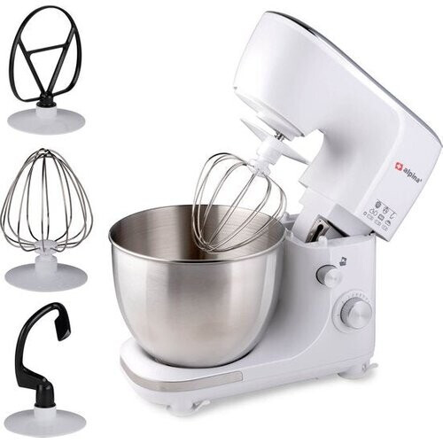 Tweedekans alpina Keukenmachine - Keukenrobot - 5L RVS Mengkom - 3 Accessoires - Wit Tweedehands