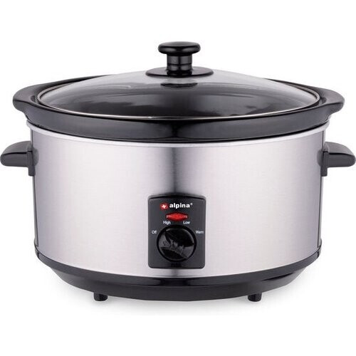 Tweedekans Alpina Slowcooker - 3.5 Liter - Keramische Binnenpan - 3 Warmtestanden - RVS Tweedehands