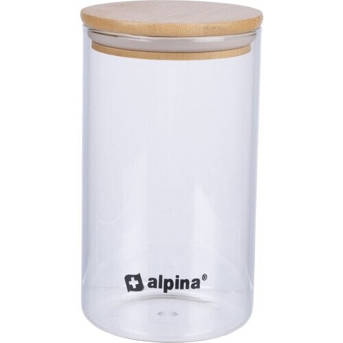 Tweedekans alpina Voorraadpot 900ML - Glazen Pot met Deksel - Bewaarpot van Borosilicaatglas/Bamboe Tweedehands