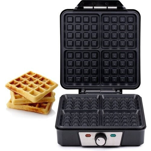 Tweedekans alpina Wafelijzer - Brusselse Wafels - Antiaanbaklaag - 4 Wafels - 1200W Tweedehands