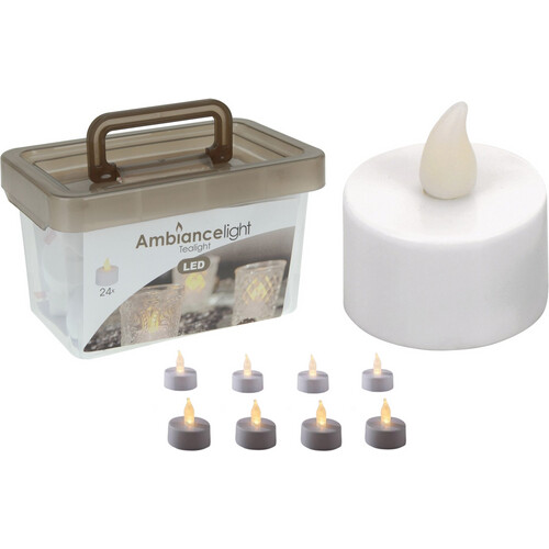Tweedekans Ambiance Light LED Theelichtjes & Waxinelichtjes Op Batterijen 24-Stuks – Wit – Kunststof Tweedehands