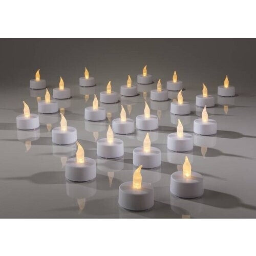 Tweedekans Ambiance light waxinelichtjes/theelichten - 24 stuks - LED - batterijen - kunststof - D3,8 cm Tweedehands