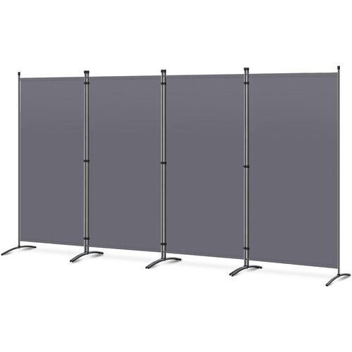 Tweedekans Angel Living Paravent 4-delig – Opvouwbare Scheidingswand 324 x 170 cm – Inkijkbescherming voor Binnen & Buiten – Grijs Tweedehands