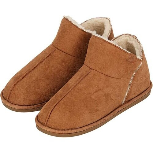 Tweedekans Apollo Dames Pantoffels Suede Cognac Sloffen - Maat 39/40 Tweedehands