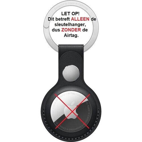Tweedekans Apple - Airtag Sleutelhanger - leer - Zwart Tweedehands